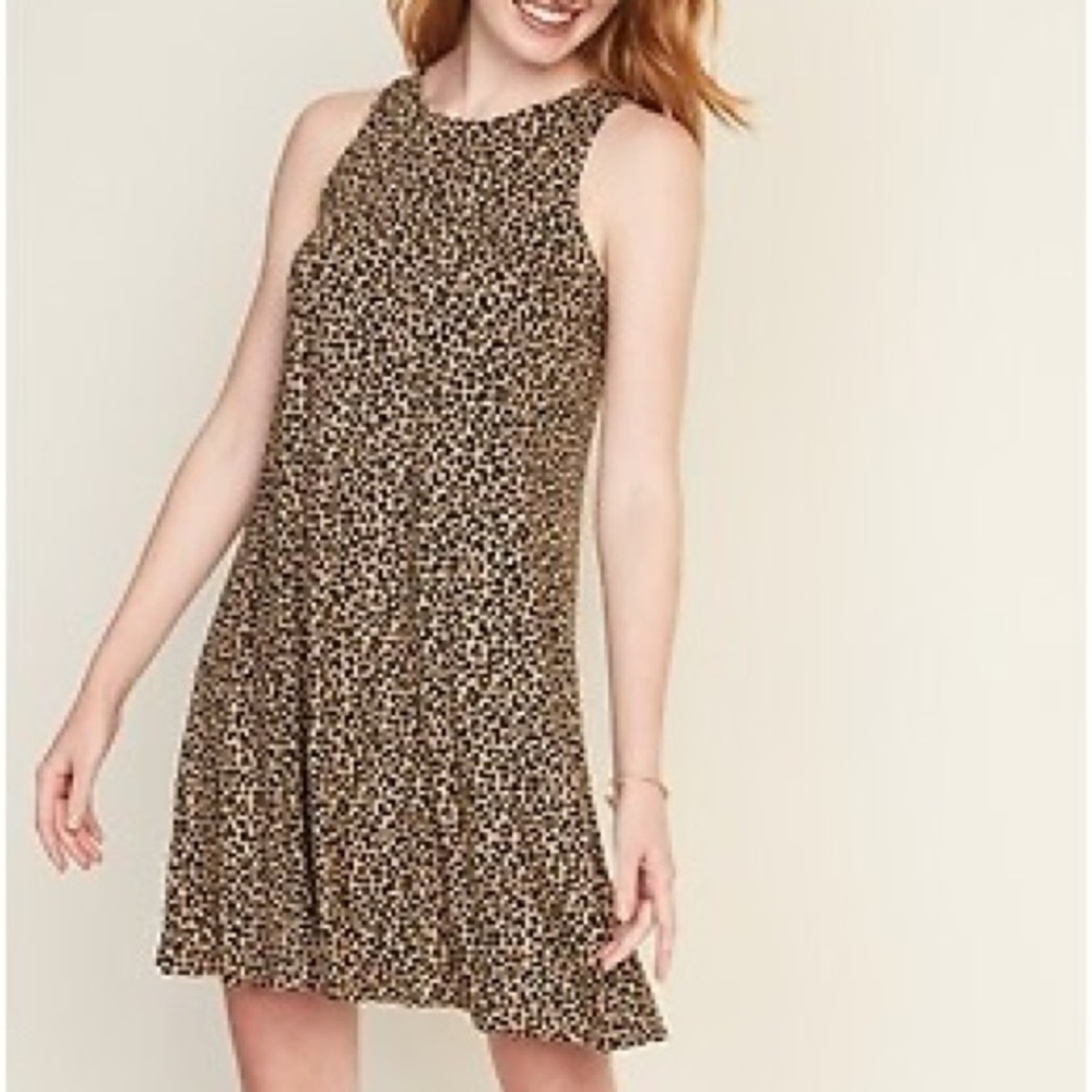 Leopard print swing dress